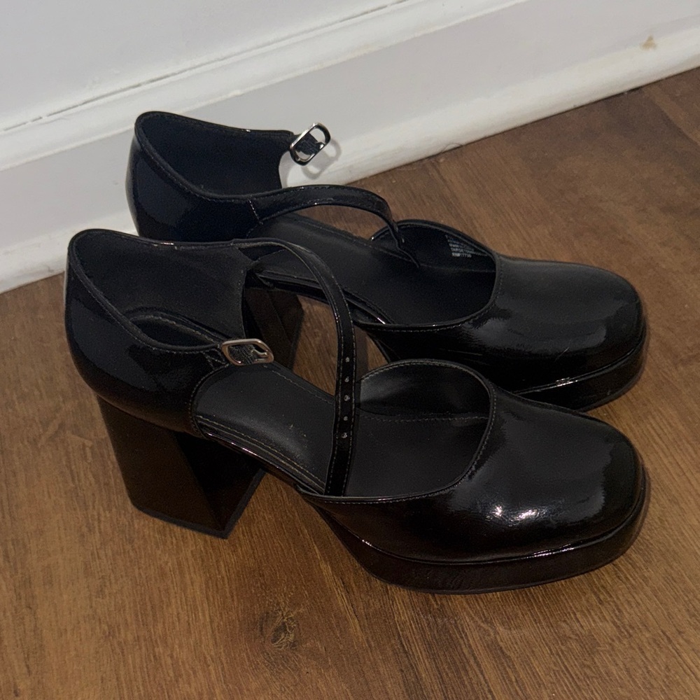 wild fable Black Patent Mary Jane Block Heels